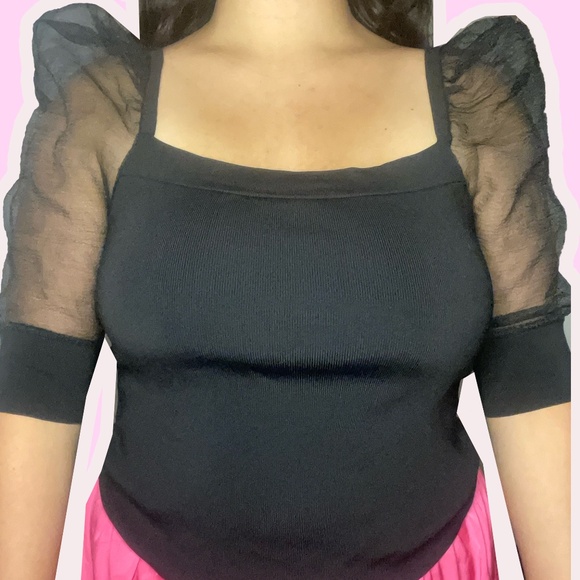 Bar III Puff Sleeve Top - Picture 2 of 4